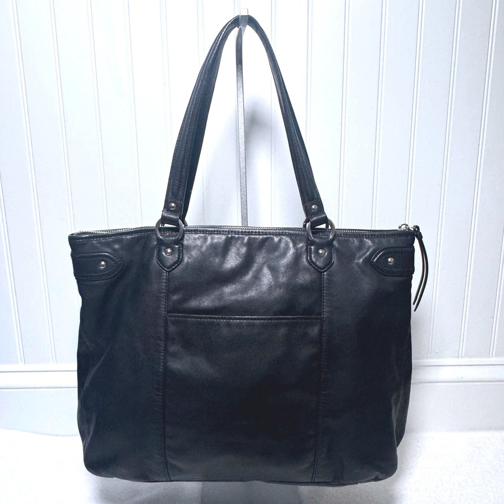 Coach Emma Daisy Shoulder Bag Black Leather Purse Vintage F23973 - Picture 3 of 8